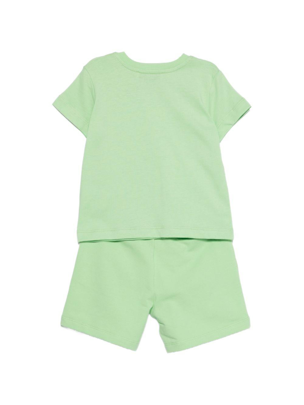 Set 2 pezzi per neonato MSGM Kids verde con stampa logo S6MSUNTR264 MS077 MSGM KIDS