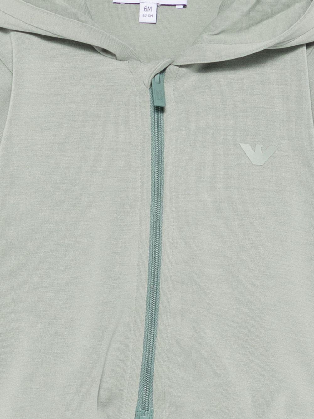 Felpa per neonata Emporio Armani Kids verde con chiusura con zip EG000909 AF16133 U9019 EMPORIO ARMANI KIDS