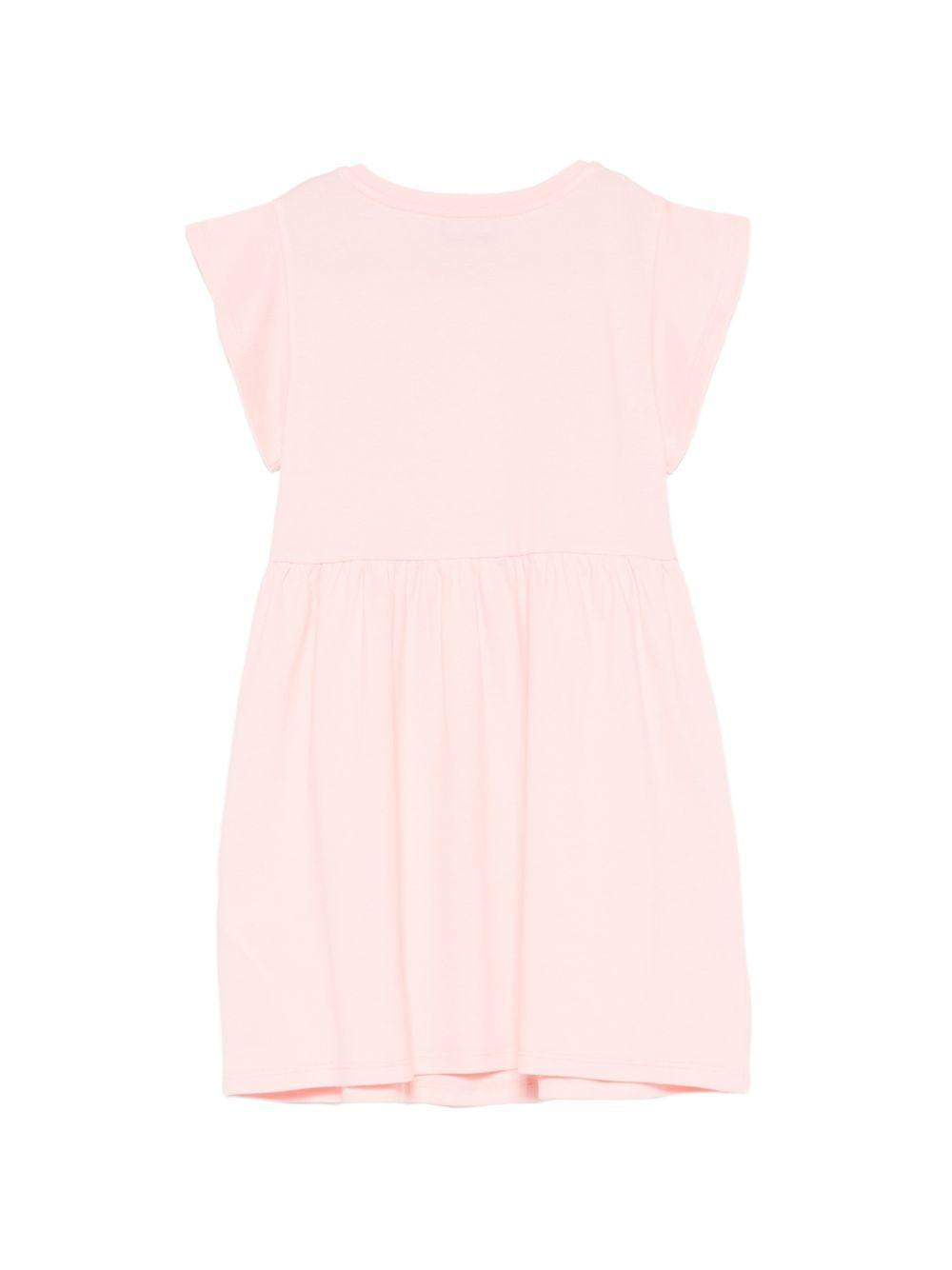 Abito per bambina Moschino Kids rosa con stampa Teddy Bear sul davanti HDV0HQLFA06 50209 MOSCHINO KIDS