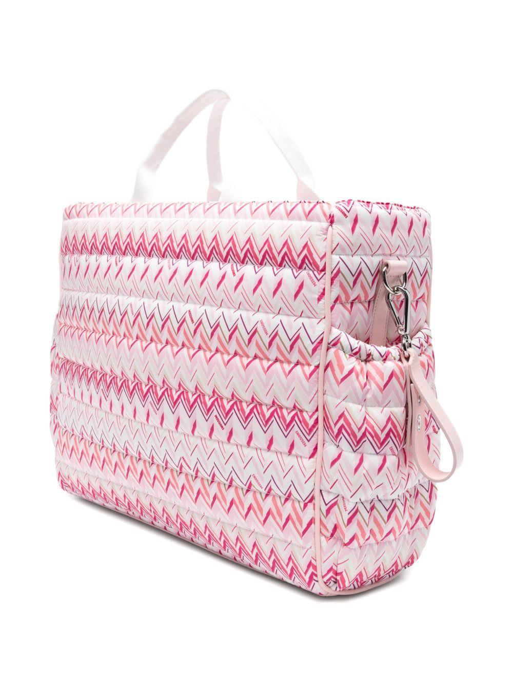 Borsa fasciatoio per neonati Missoni Kids bianca trapuntata a zig-zag MY0068 N0412 100FU MISSONI KIDS