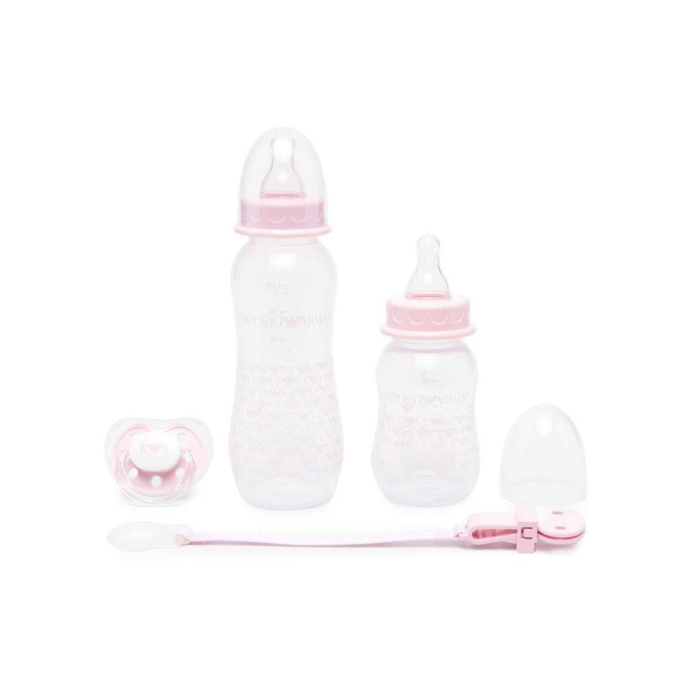 Biberon per neonata Emporio Armani Kids rosa con stampa grafica all-over 407139 CC919 00372 EMPORIO ARMANI KIDS