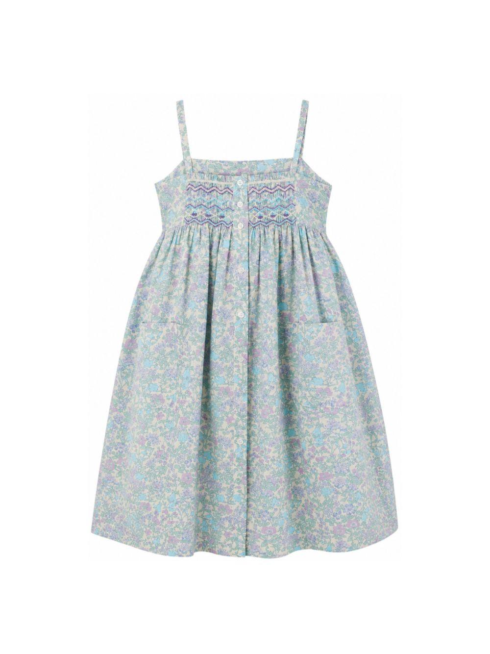 Abito per bambina Passion Bonpoint azzurro con motivo a fiori C06GDRW00001 556 BONPOINT KIDS