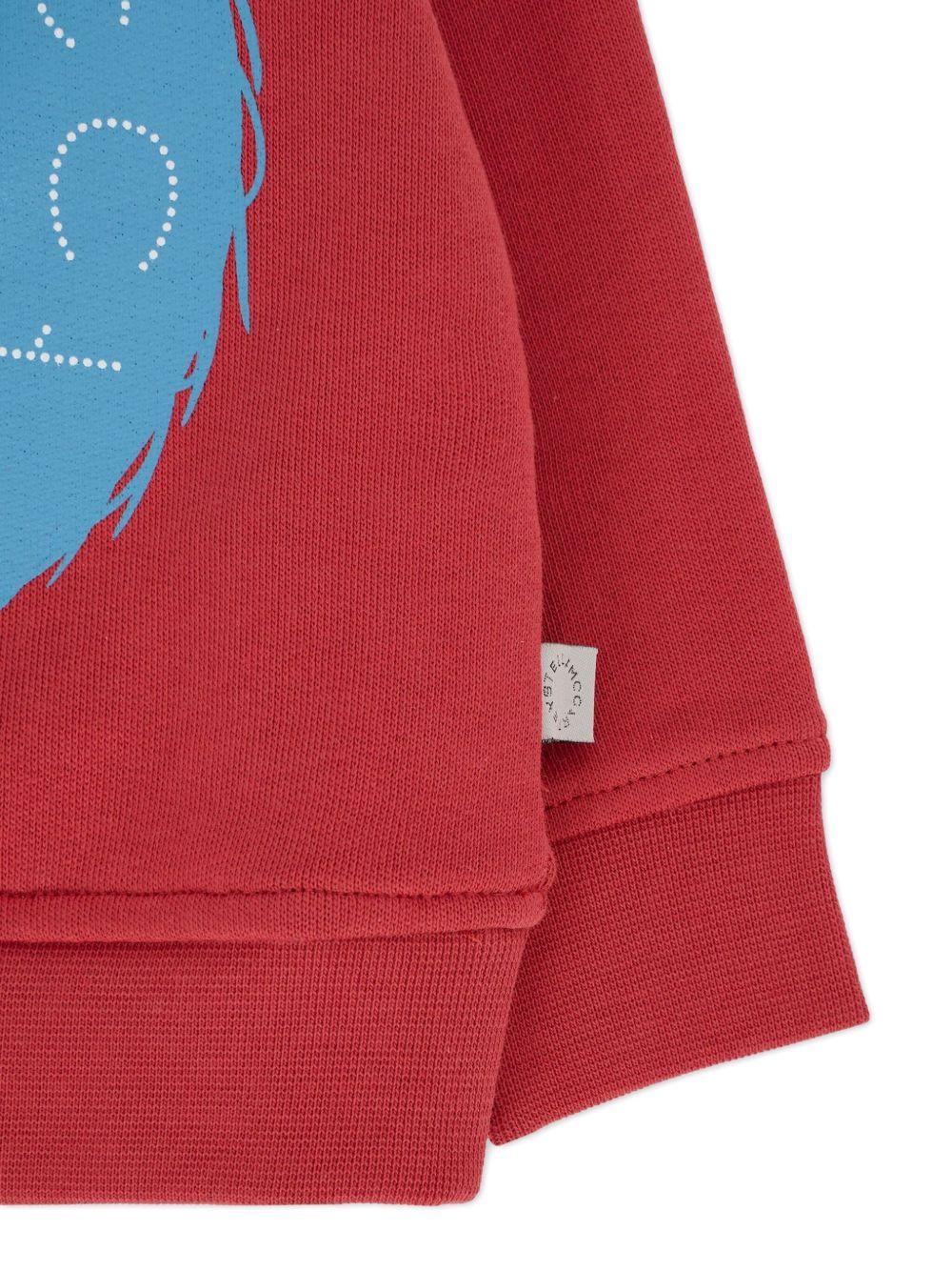 Felpa per neonato Stella McCartney Kids rosso con stampa mostro TX4560 Z0453 304 STELLA McCARTNEY KIDS