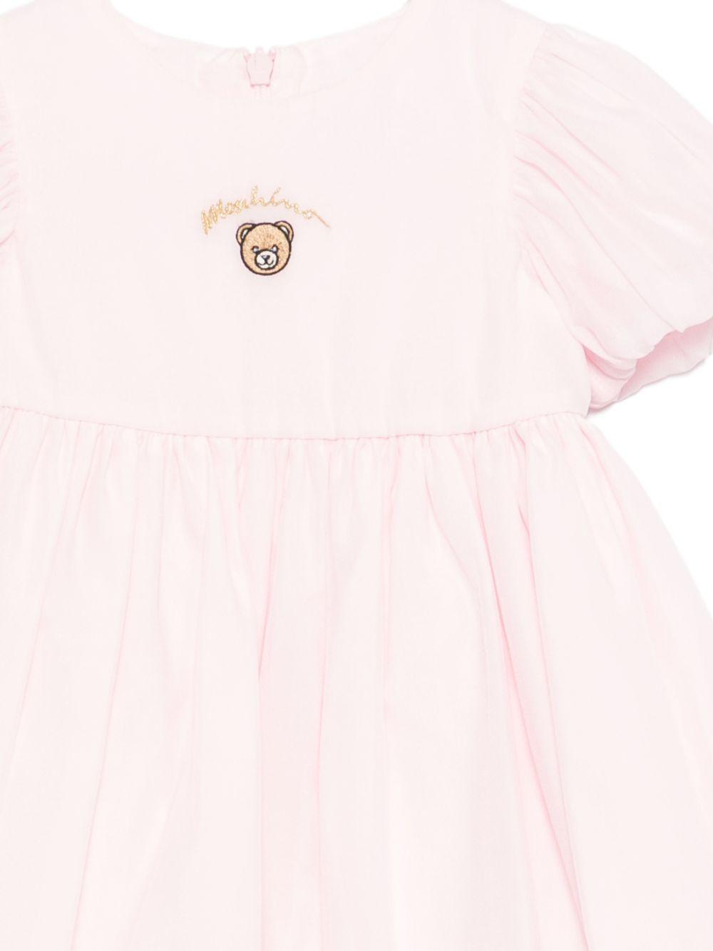 Abito per neonata Moschino Kids rosa con maniche a palloncino MDV0DEL1A12 50209 MOSCHINO KIDS