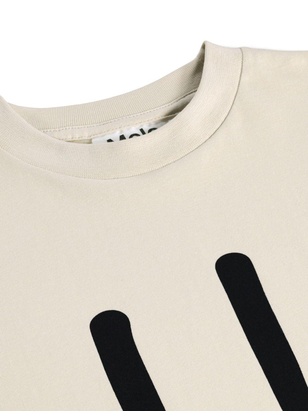 T-shirt Roxo per bambini Molo beige con stampa smile 6S26A201 8894 MOLO KIDS