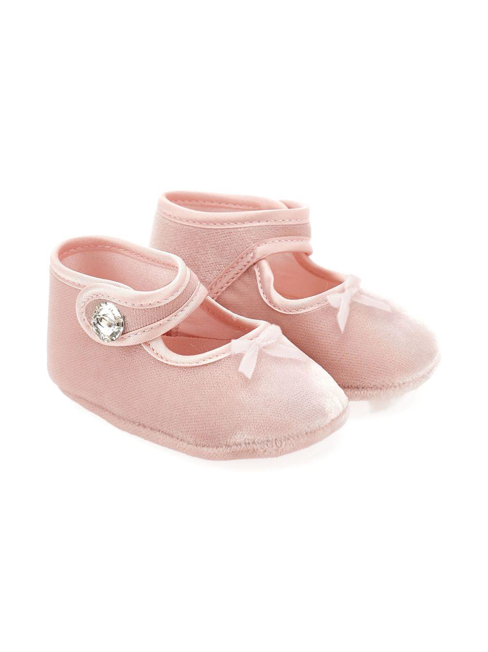Ballerine per neonata Monnalisa rosa con cinturino Mary Jane 73F003 6803 0092 MONNALISA