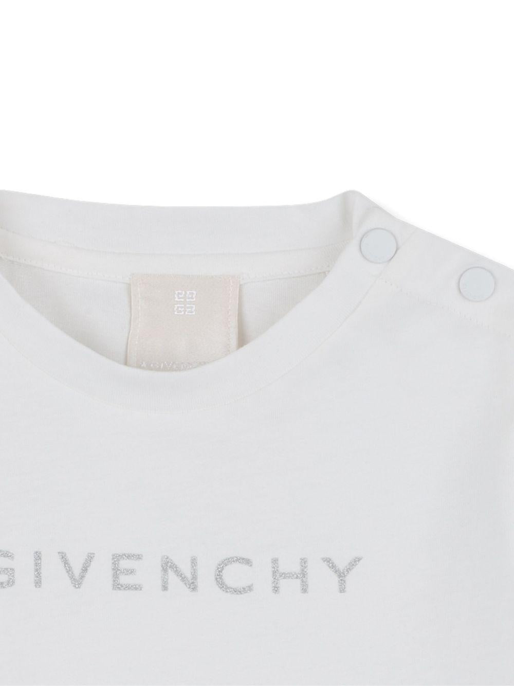 T-shirt per neonata Givenchy Kids bianco con maniche increspate H30903 117 GIVENCHY KIDS