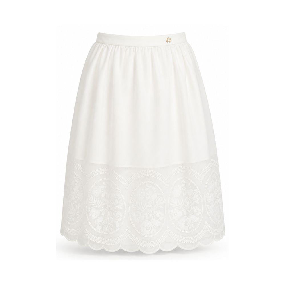 Gonna per bambina Elie Saab Junior bianca con dettagli ricamati EFGO038MXTS1110 CRM ElIE SAAB KIDS