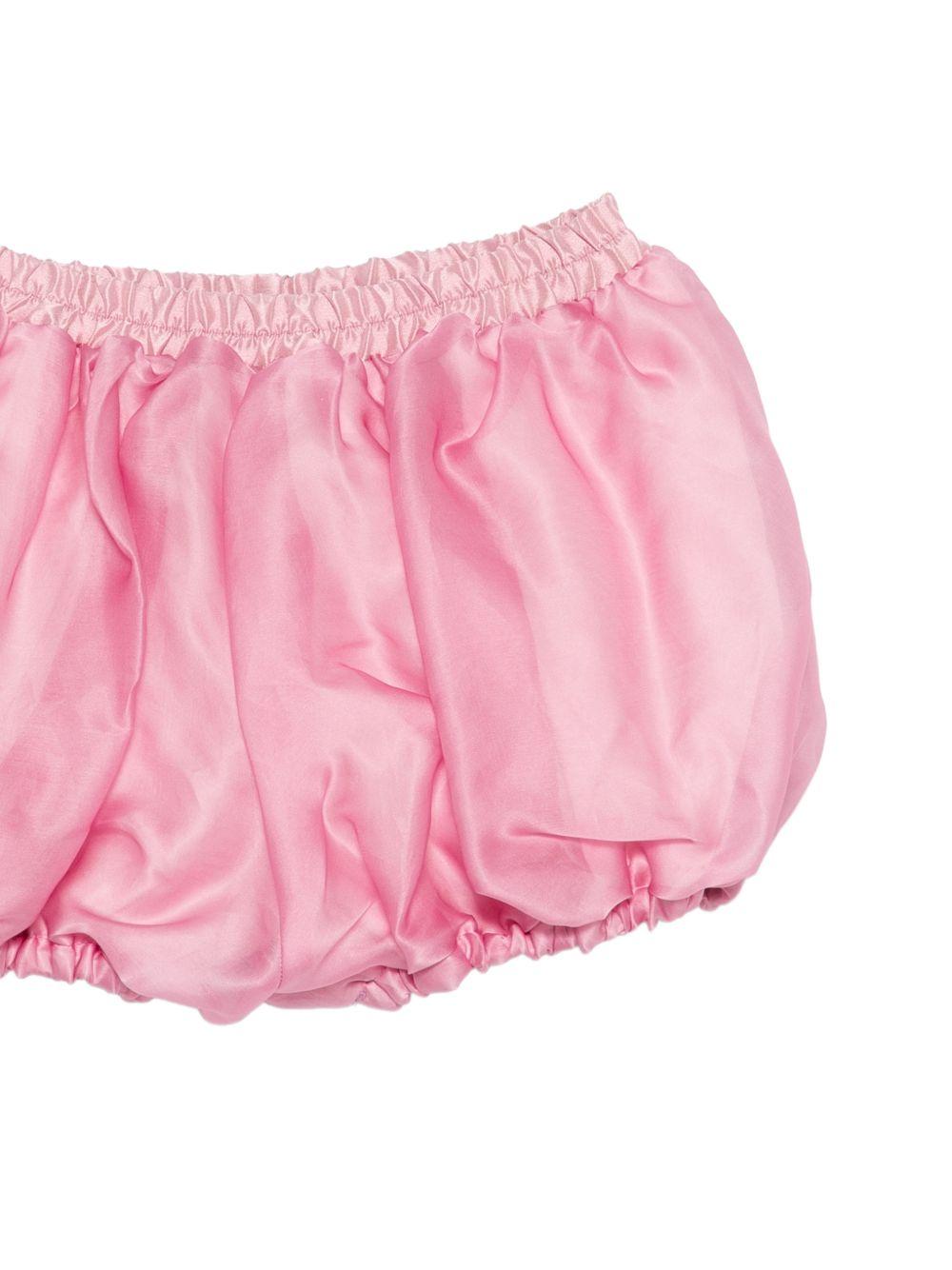 Set top e shorts per neonata A'lapage rosa con applicazione fiore sul davanti AL41 AL05C ROSA A'LAPAGE KIDS