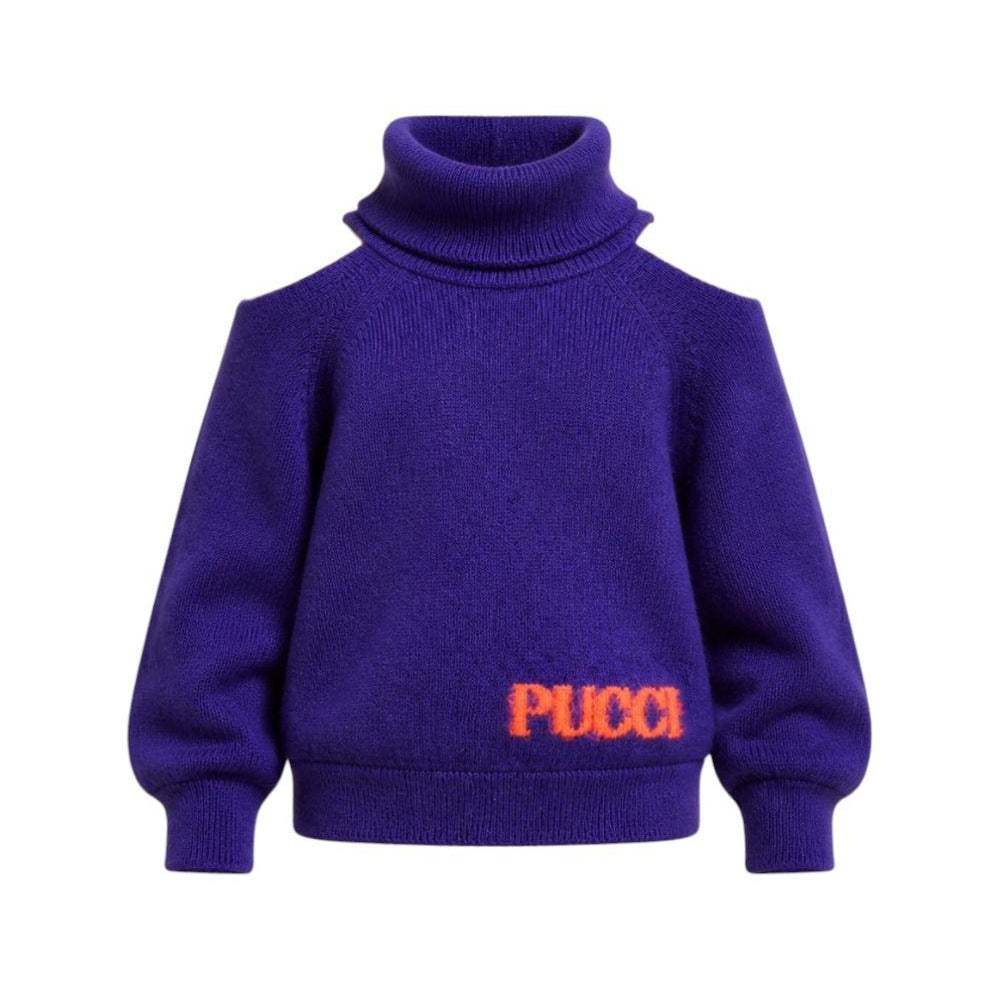 Maglione per bambina Emilio Pucci Kids viola con collo alto PZ9A00 Z2362 529 EMILIO PUCCI KIDS