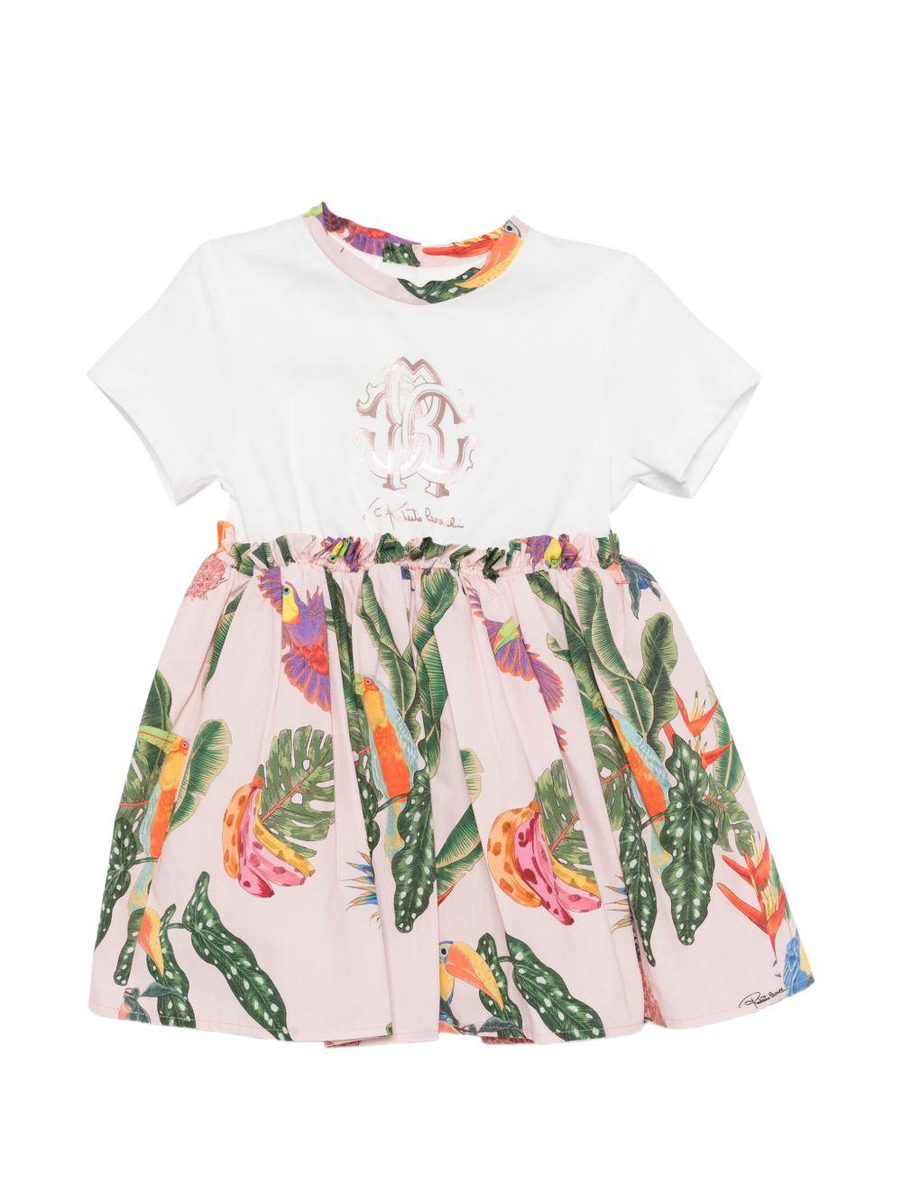 Abito per neonata Roberto Cavalli Kids multicolore con stampa grafica CIP26036VE WHITE ROBERTO CAVALLI KIDS