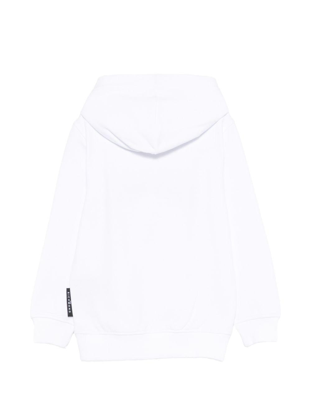 Felpa per bambini John Richmond Junior bianca con applicazione logo RBP26040FE WHITE JOHN RICHMOND JUNIOR