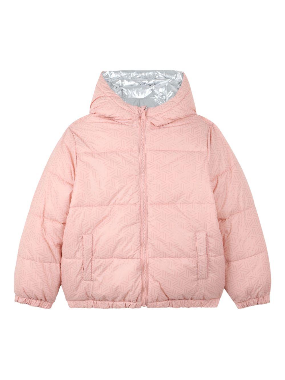Giubbino per bambina Kenzo Kids color argento con logo sul davanti K61305 M54 KENZO KIDS