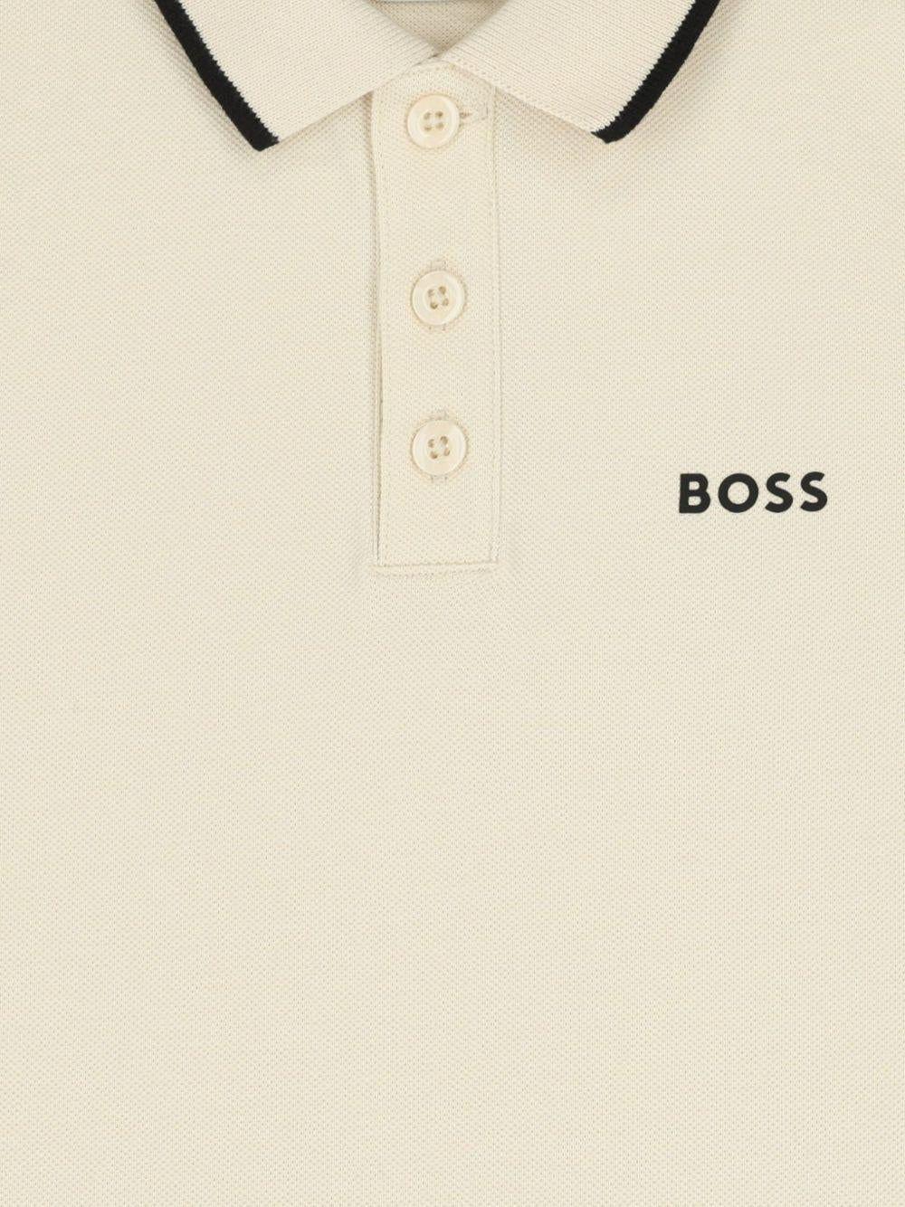 Polo per bambino Boss Kids color crema con chiusura a bottoni J53169 21C BOSS KIDS