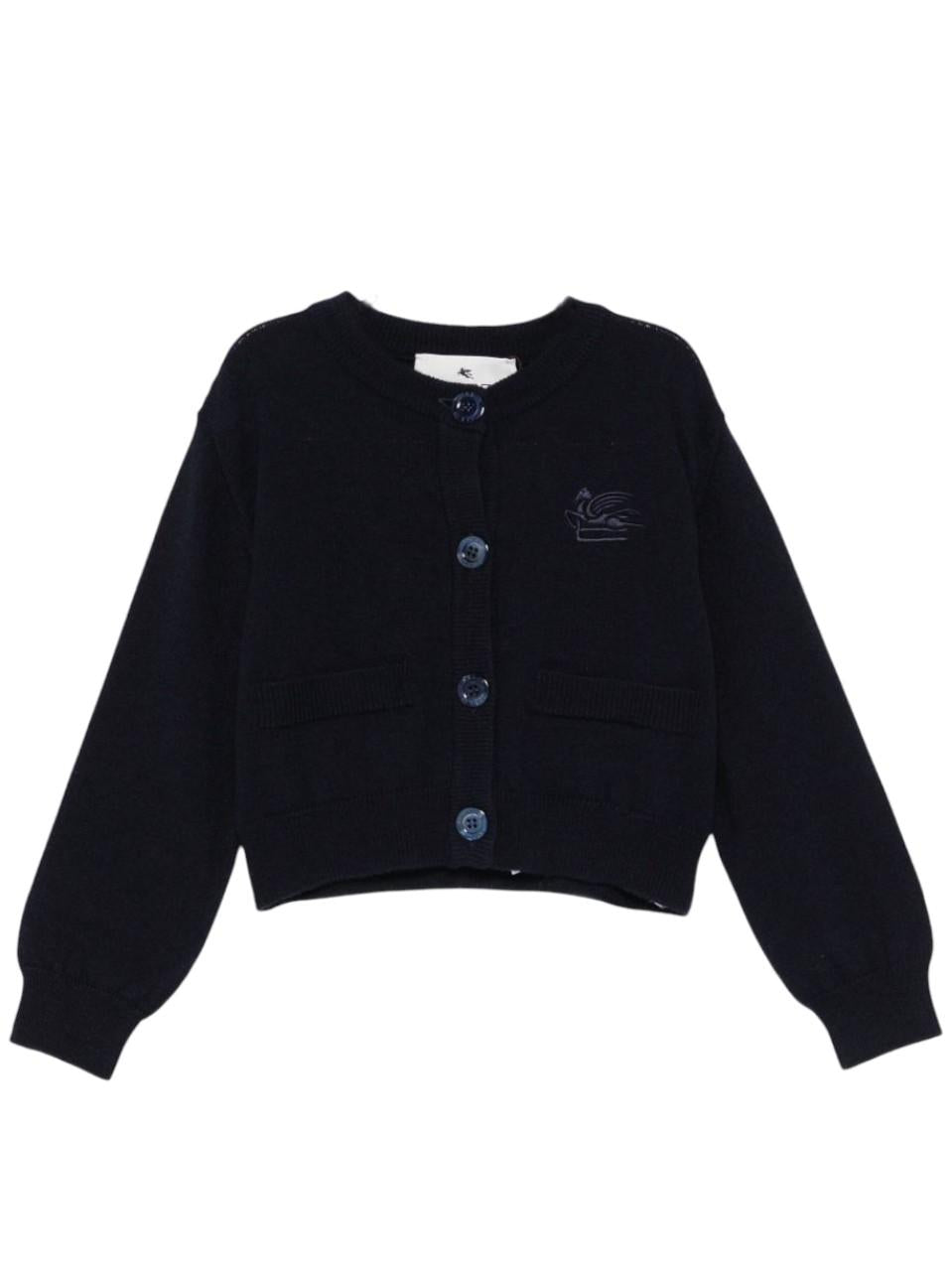 Cardigan per bambina ETRO Kids blu con dettagli ricamati GX9A50 W0017 620 ETRO KIDS