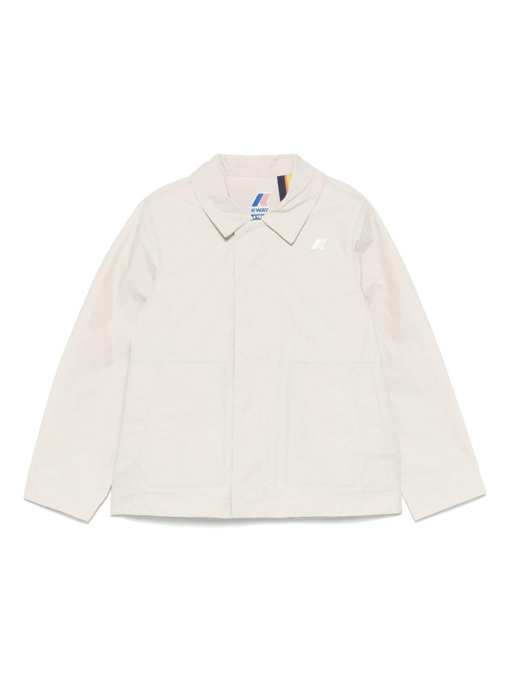 Giacca per bambino K-Way Kids P. Broen beige con due tasche laterali a fessura K5124ZW 634 K-WAY KIDS