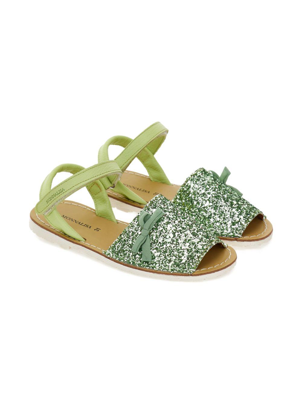 Sandali per bambina Monnalisa verdi con decorazione fiocco 87G003 7711 G020 MONNALISA KIDS