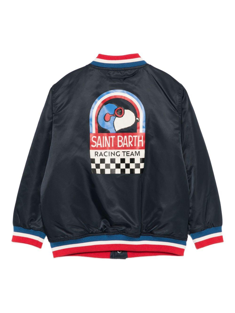Giacca per bambino MC2 Saint Barth Kids x Peanuts Wells Jr. blu con toppa logo WEL001 00062I MC2 ST. BARTH KIDS