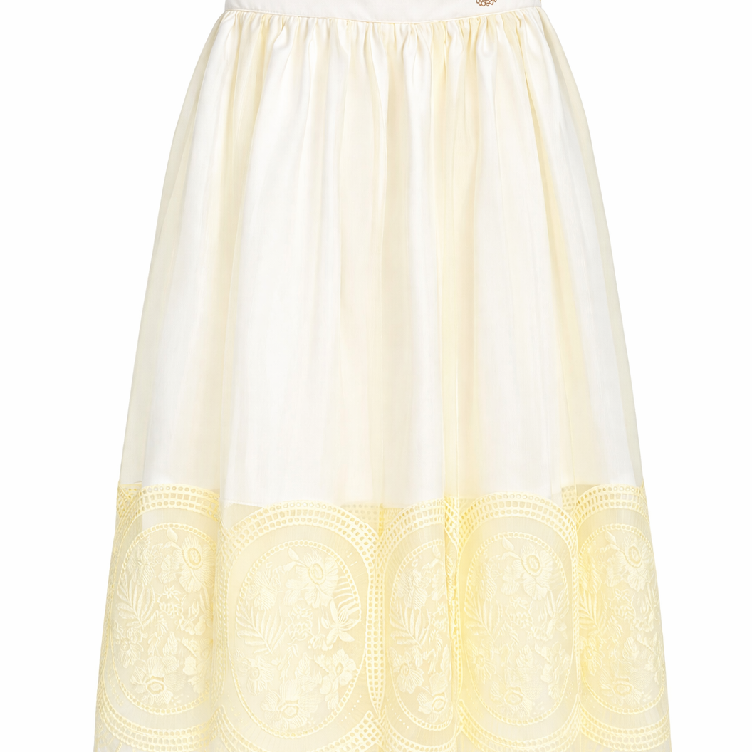 Gonna per bambina Elie Saab Junior gialla con design ricamato EFGO038MXTS1110 YEL ElIE SAAB KIDS