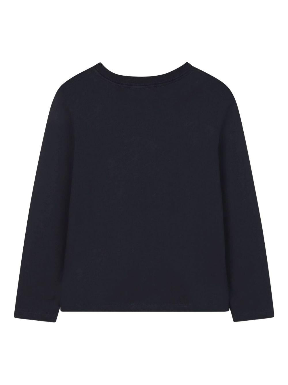 T-shirt per bambina Chloé Kids blu con stampa logo sul davanti C20657 859 CHLOE' KIDS