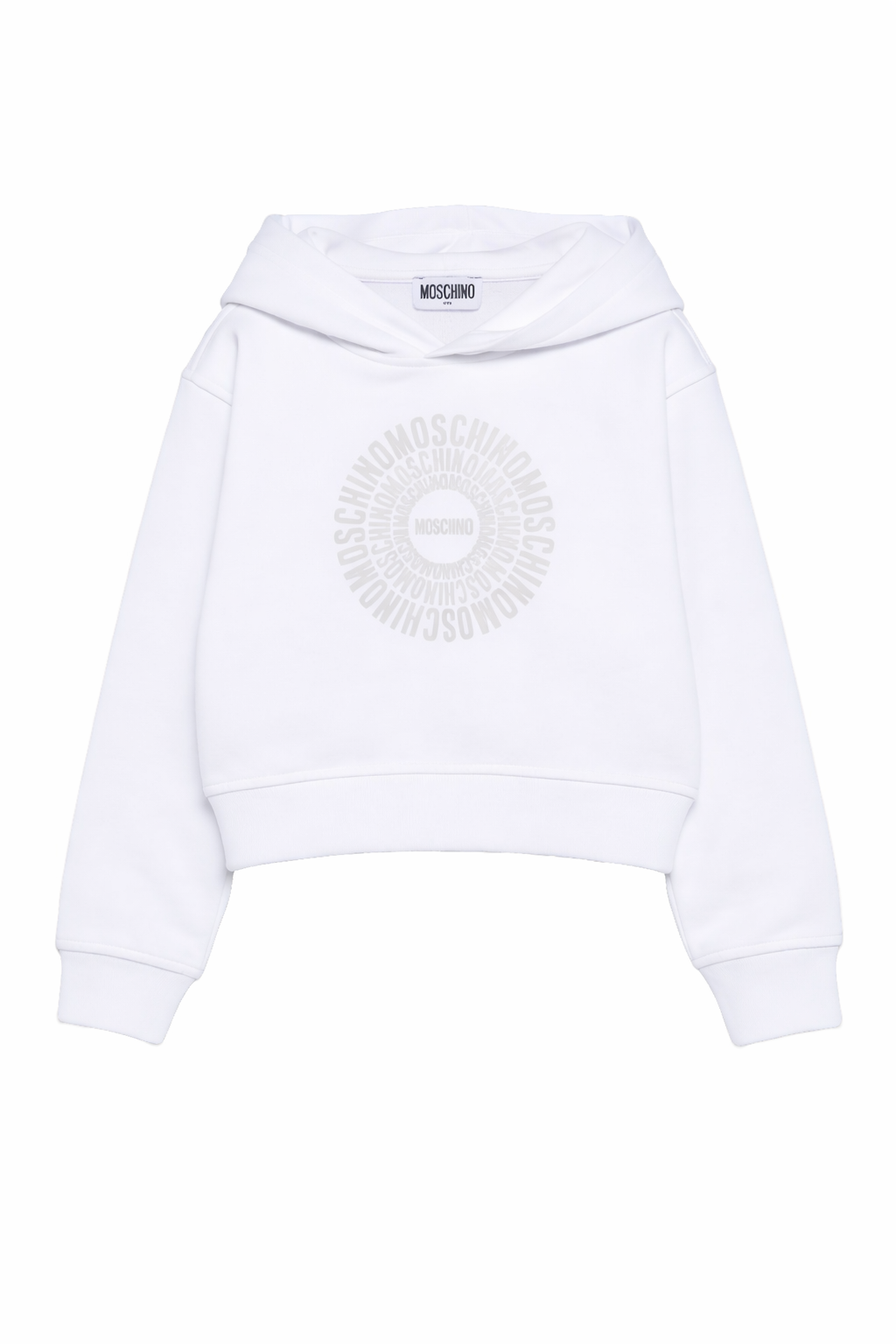 Felpa per bambino Moschino Kids bianca con cappuccio HDF06SLCA52 10101 MOSCHINO KIDS