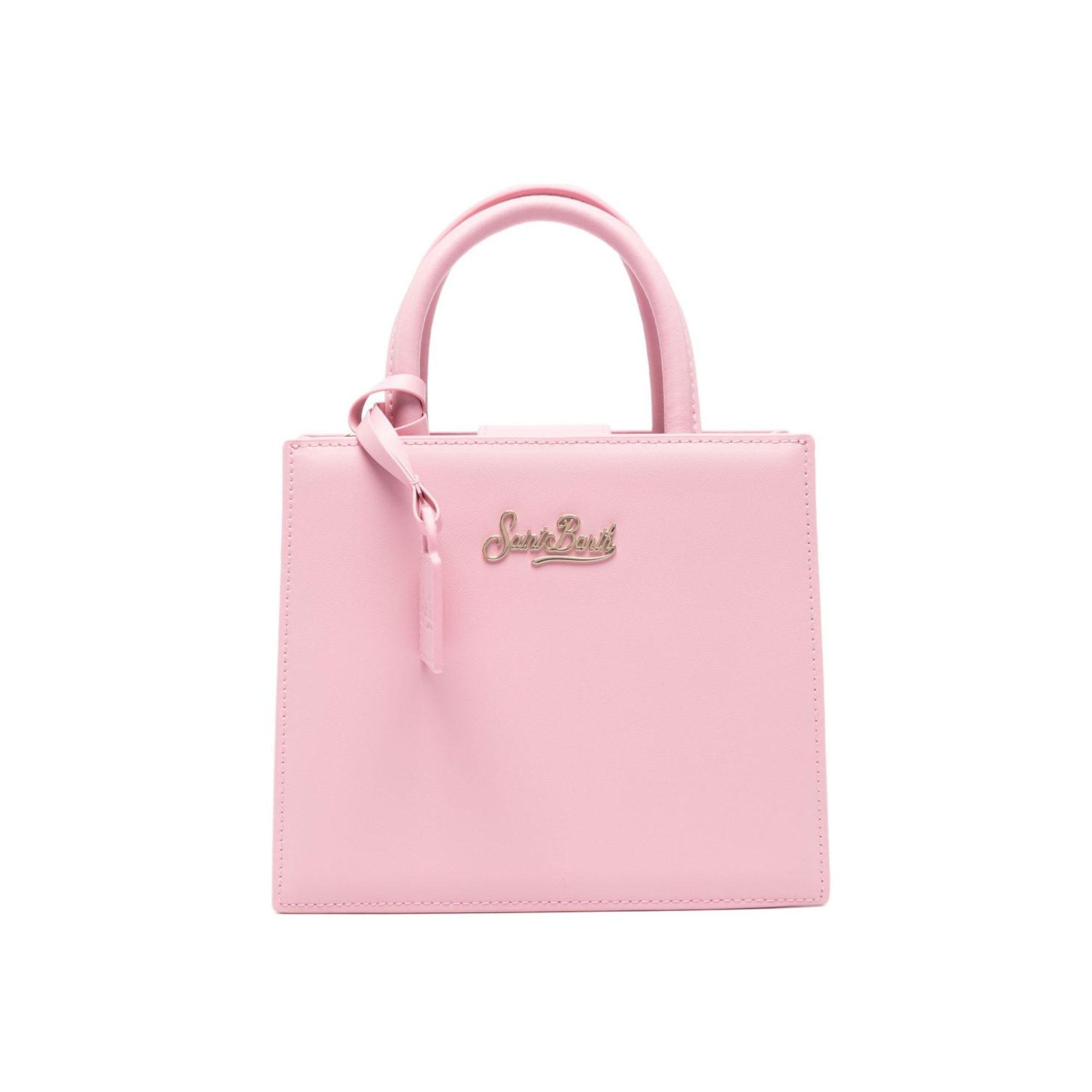 Borsa Shop mini MC2 Saint Barth rosa con targhetta logo metallica sul fronte SHBM0002 00011L MC2 ST. BARTH KIDS