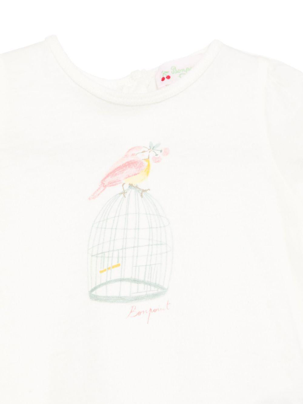 T-shirt per neonata Bonpoint cira beige con chiusura posteriore con bottone S05XTSK00008 104A BONPOINT KIDS