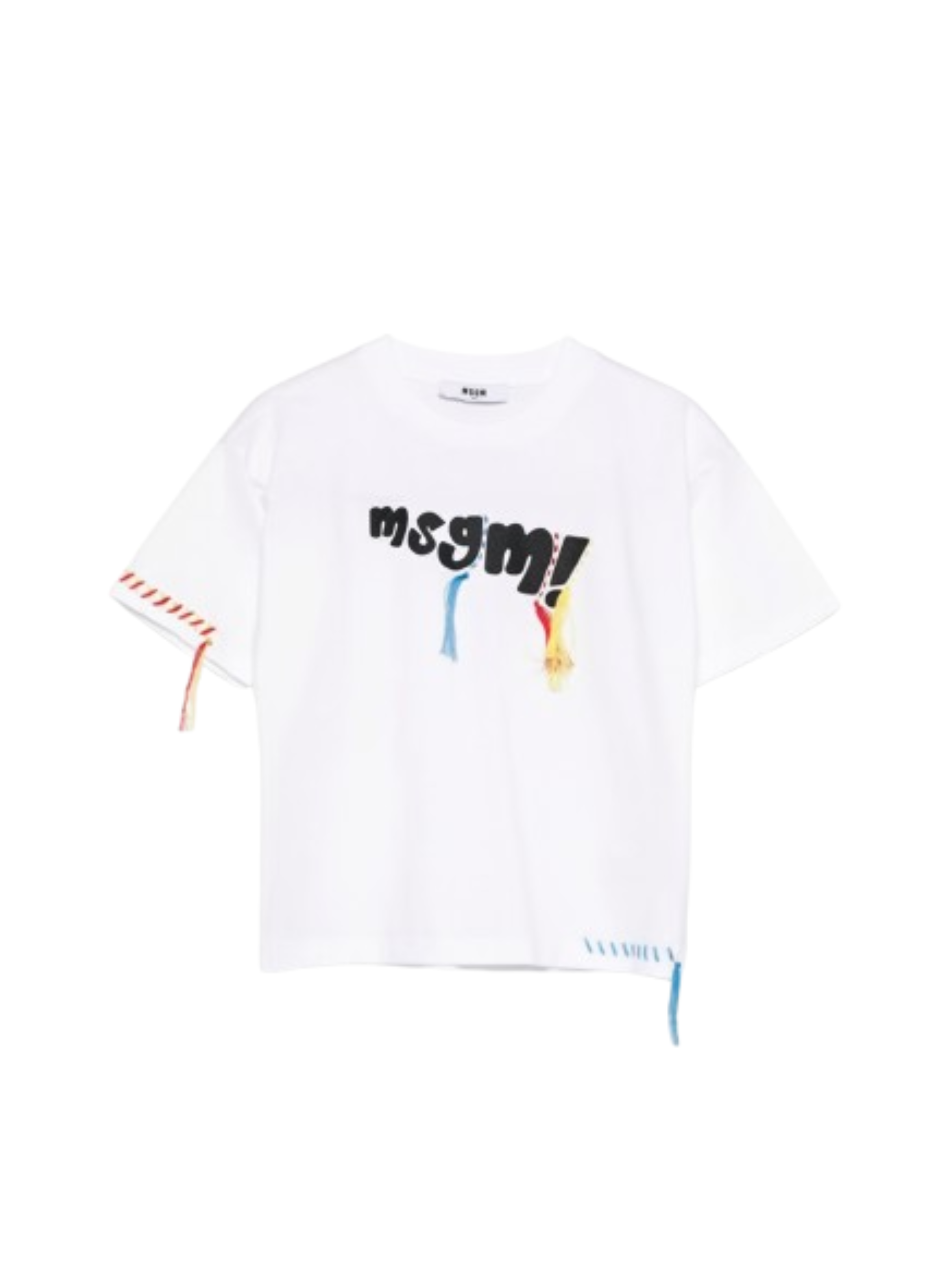 T-shirt per bambini MSGM Kids bianca con dettaglio logo S6MSJUTH136 001 MSGM KIDS
