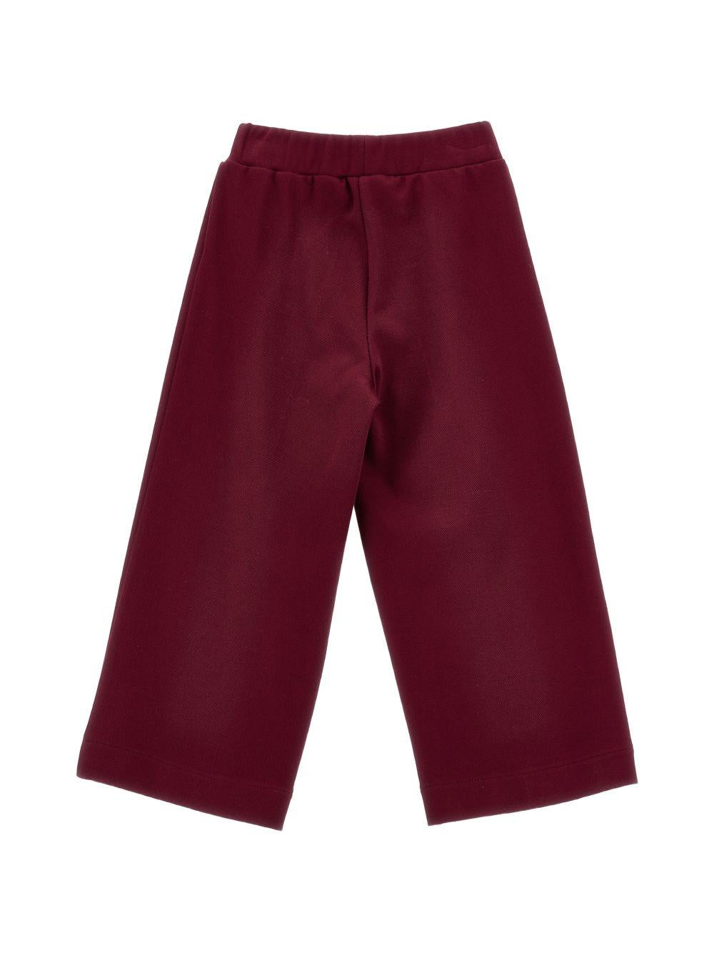 Pantaloni per bambina Monnalisa Kids rossi con trama in twill 17H401 8300 0069 MONNALISA KIDS