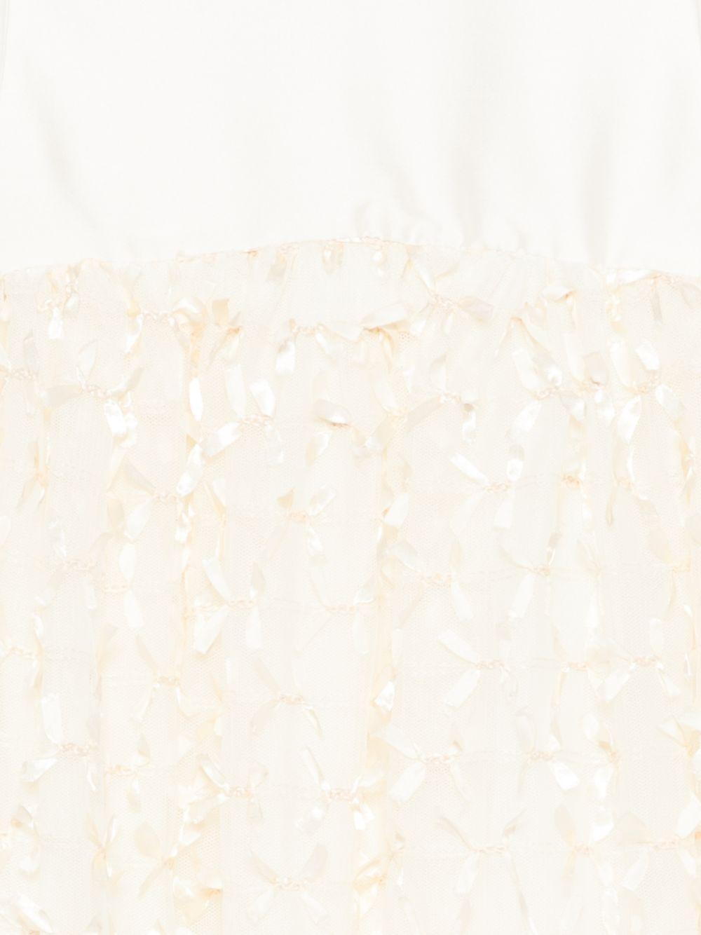 Abito per bambina Simonetta beige con applicazioni floreali SY1A32 T0102 137 SIMONETTA KIDS