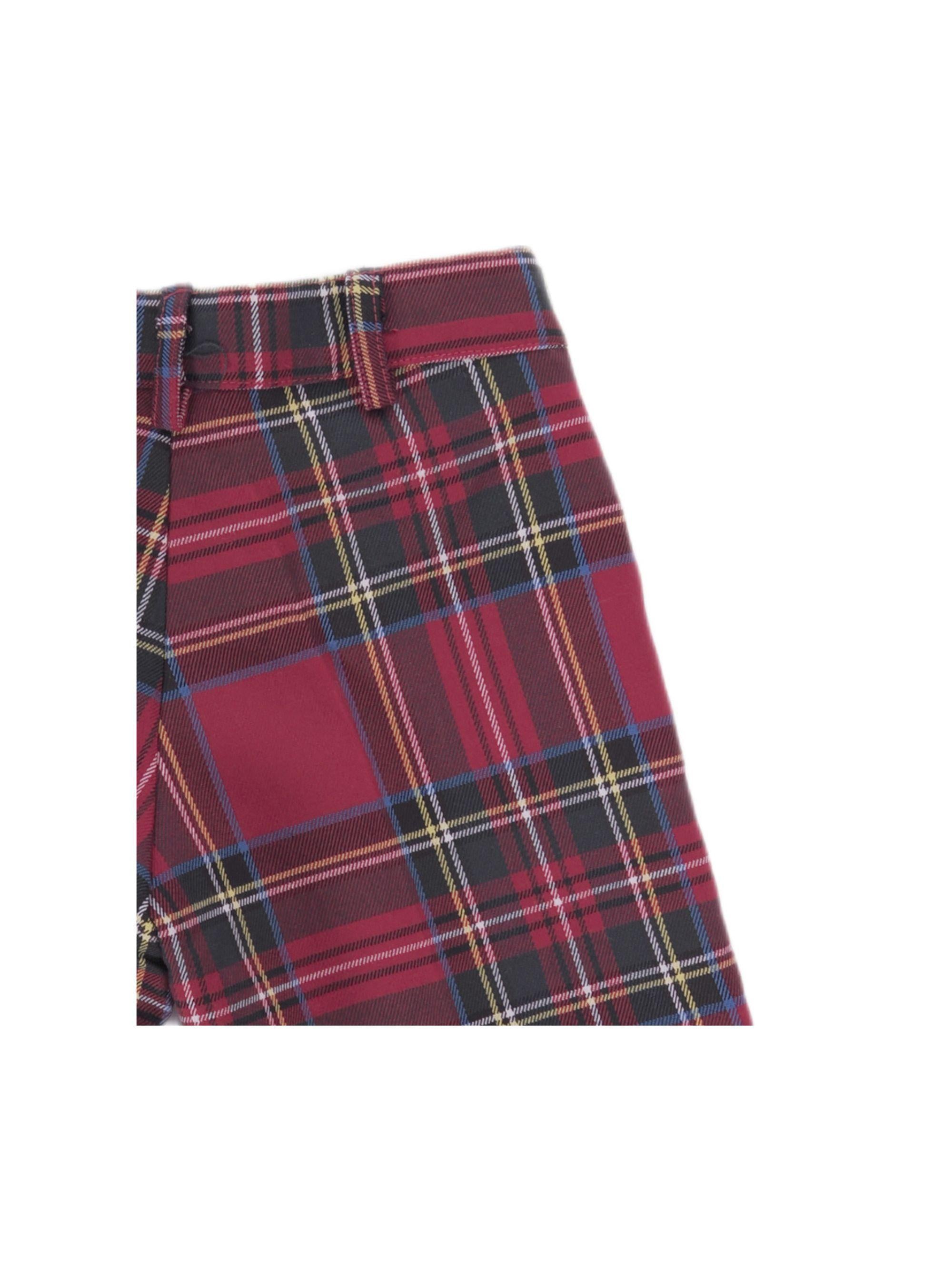Shorts per bambino Baroni rosso con motivo scozzese 10522L ROSSO BARONI