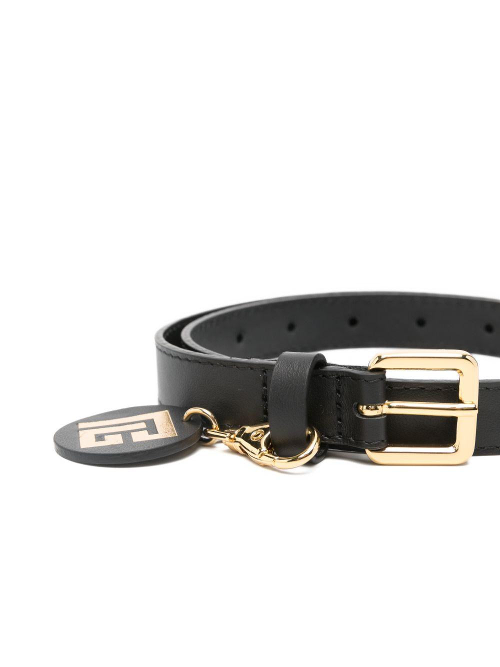 Cintura per bambino Balmain Kids nera con fibbia color oro BY0B31 Z0847 930OR BALMAIN KIDS