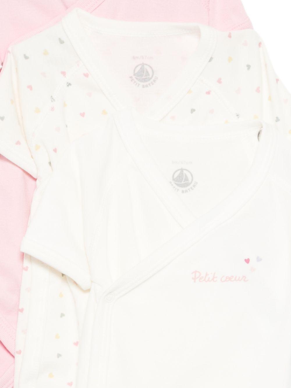 Set di tre tutine per neonata Petit Bateau multicolore a maniche corte A0FYS 00 PETIT BATEAU KIDS