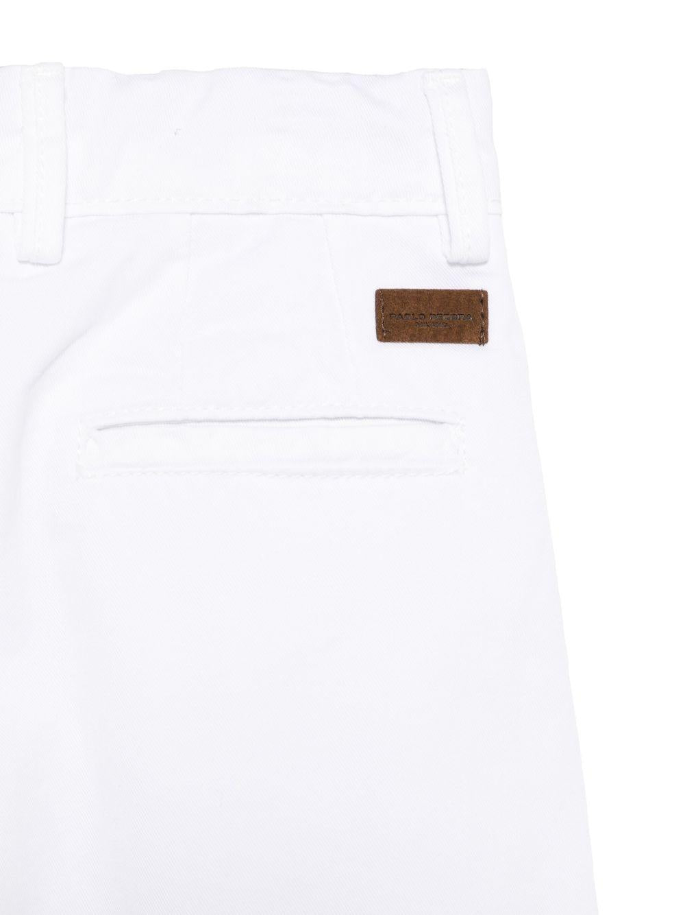 Chino dritti per bambino Paolo Pecora Kids bianco con due tasche posteriori a filetto PP3979 BIANCO PAOLO PECORA KIDS