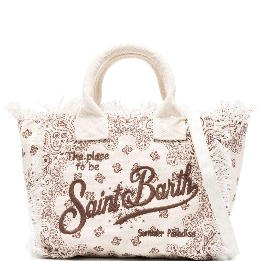Borsa tote Colette MC2 Saint Barth beige con stampa grafica all-over COL0001 02565L MC2 ST. BARTH KIDS