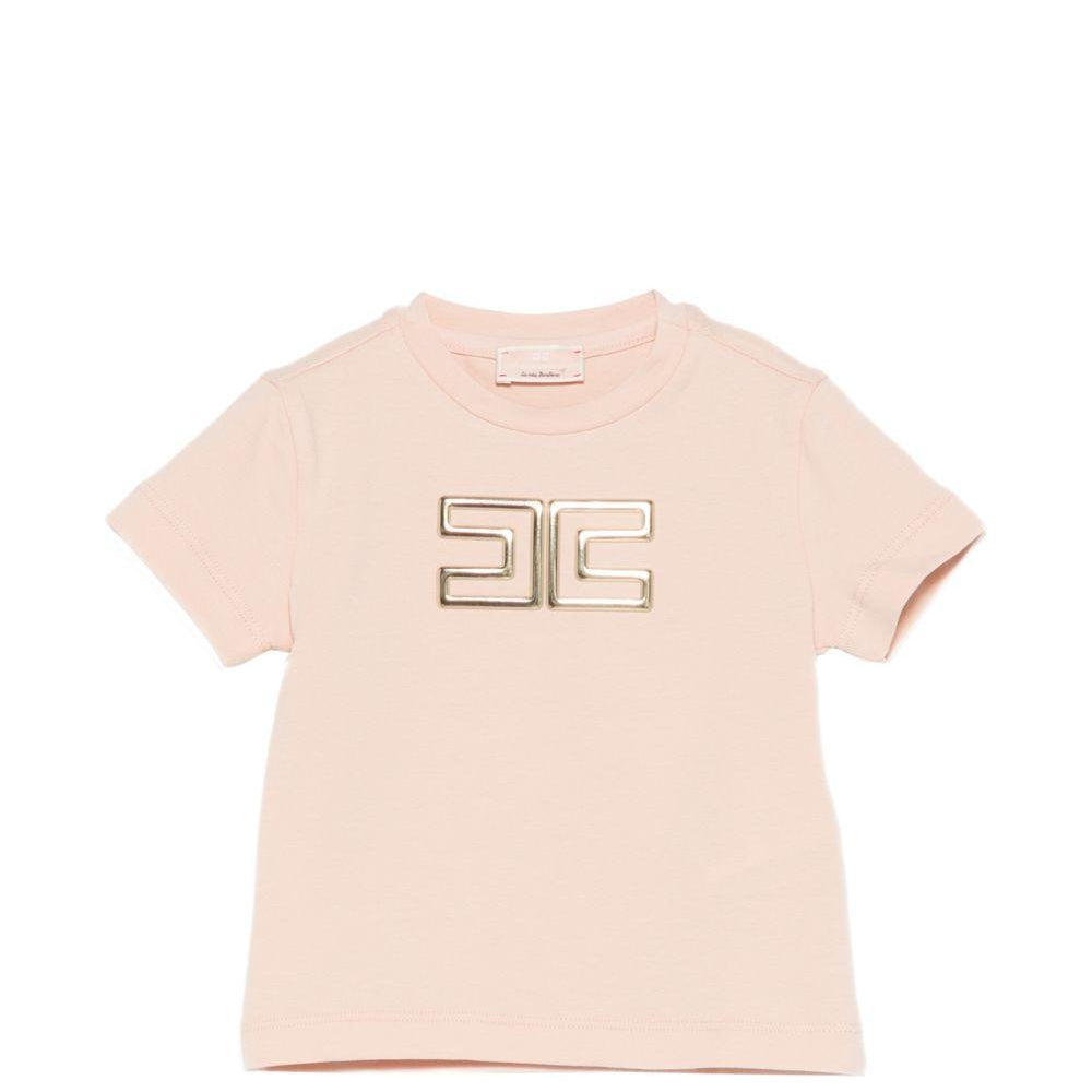 T-shirt per neonarta Elisabetta Franchi La Mia Bambina rosa con dettaglio logo EGTS1070JE006 C125 ElISABETTA FRANCHI KIDS