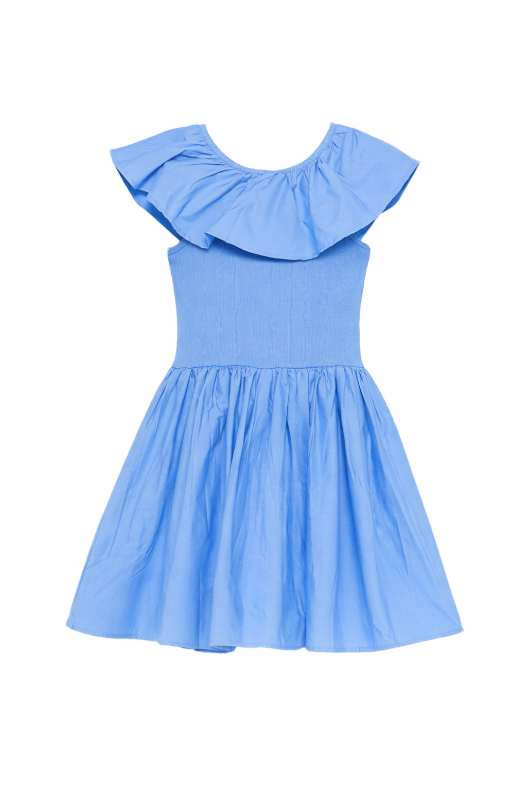 Abito Christal per bambina Molo azzurro con ruches 2S26E105 5649 MOLO KIDS