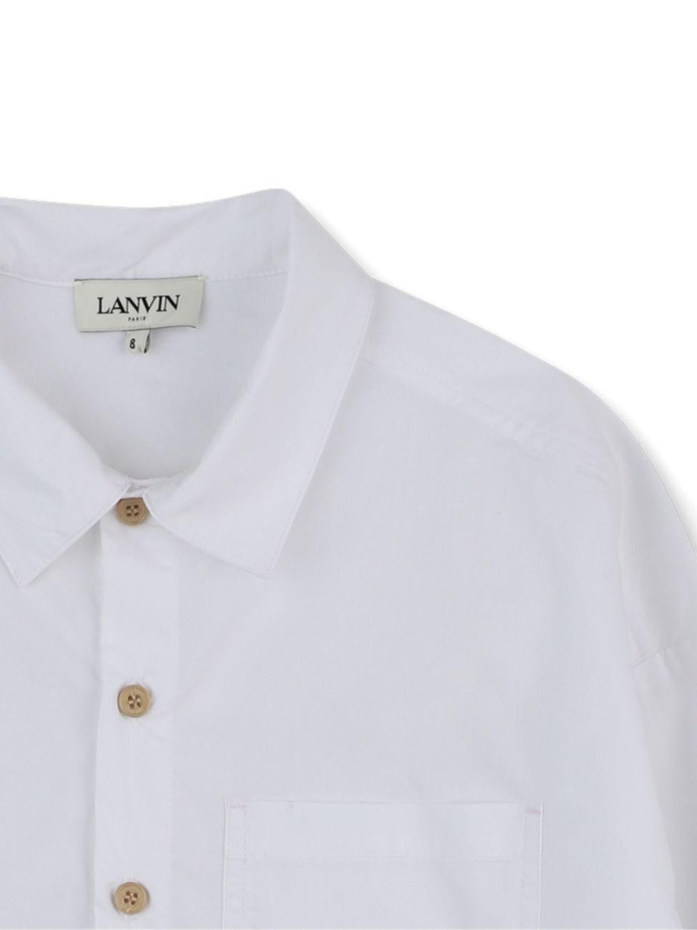 Camicia per bambino Lanvin Enfant bianca con logo ricamato sul retro N30292 10P LANVIN