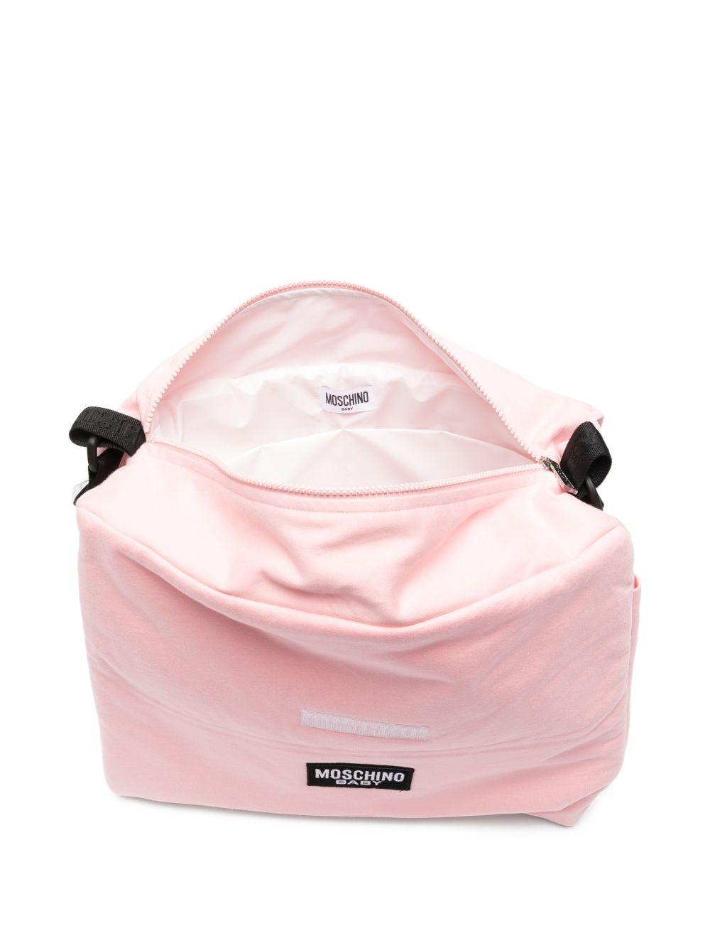 Borsa per neonata Moschino Kids rosa con stampa Teddy Bear MUX05VLCA19 50209 MOSCHINO KIDS