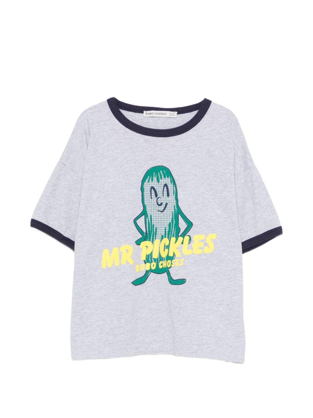 T-shirt per bambino Bobo Choses grigia con stampa grafica Mr. Pickles B126AC018 041 BOBO CHOSES KIDS