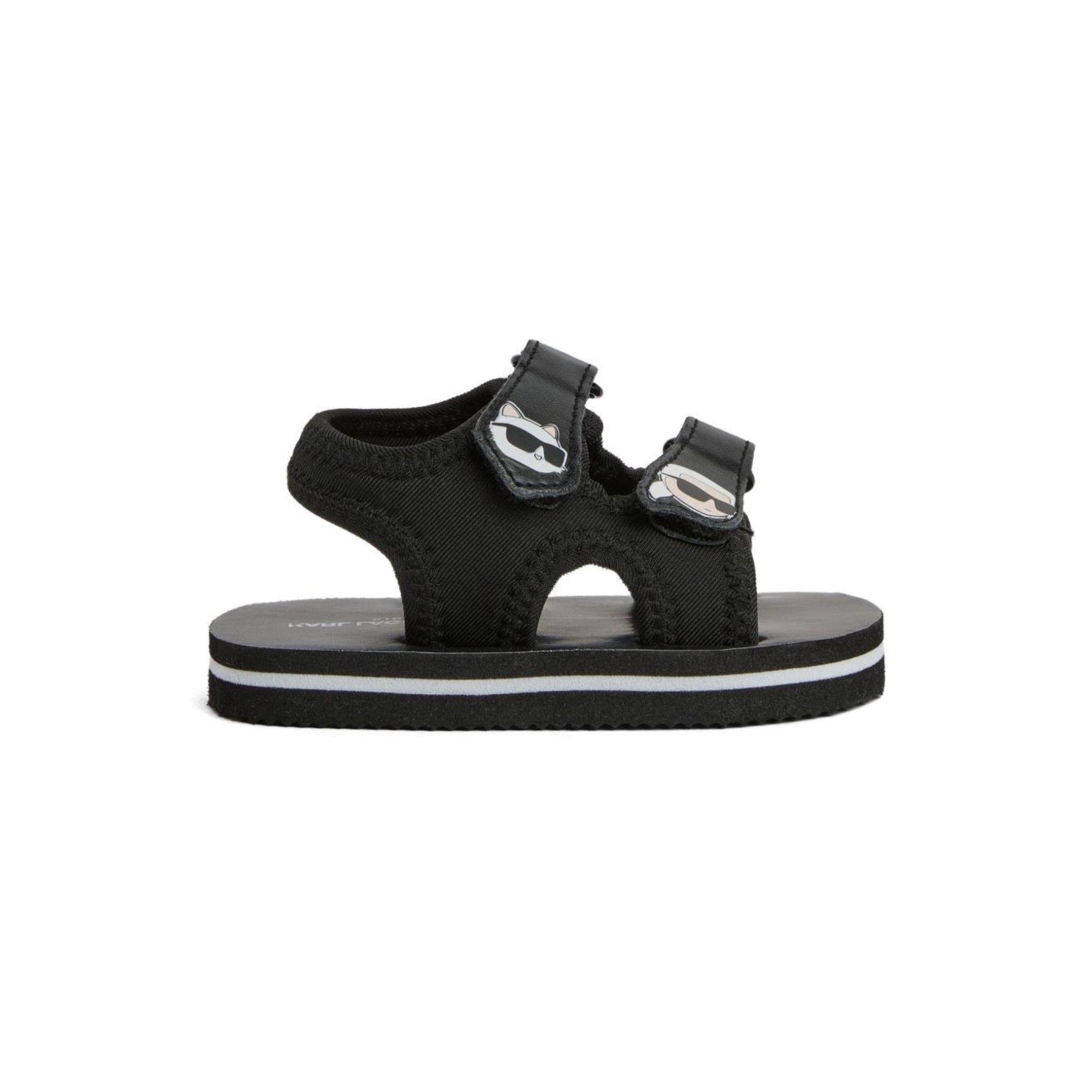 Sandali per bambini Karl Lagerfeld Kids nero con applicazione-ikon Z31183 09B KARL LAGERFELD KIDS