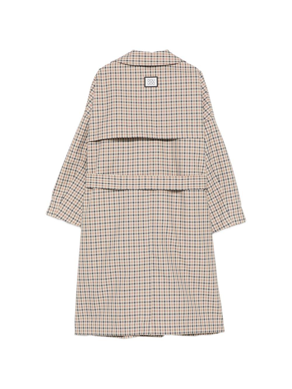 Giacca per bambina Douuod Kids beige con motivo a quadri DY2P10 B0097 108BG DOUUOD KIDS