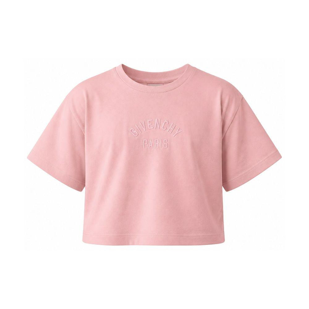 T-shirt per bambina Givenchy Kids rosa con taglio crop H31559 46G GIVENCHY KIDS