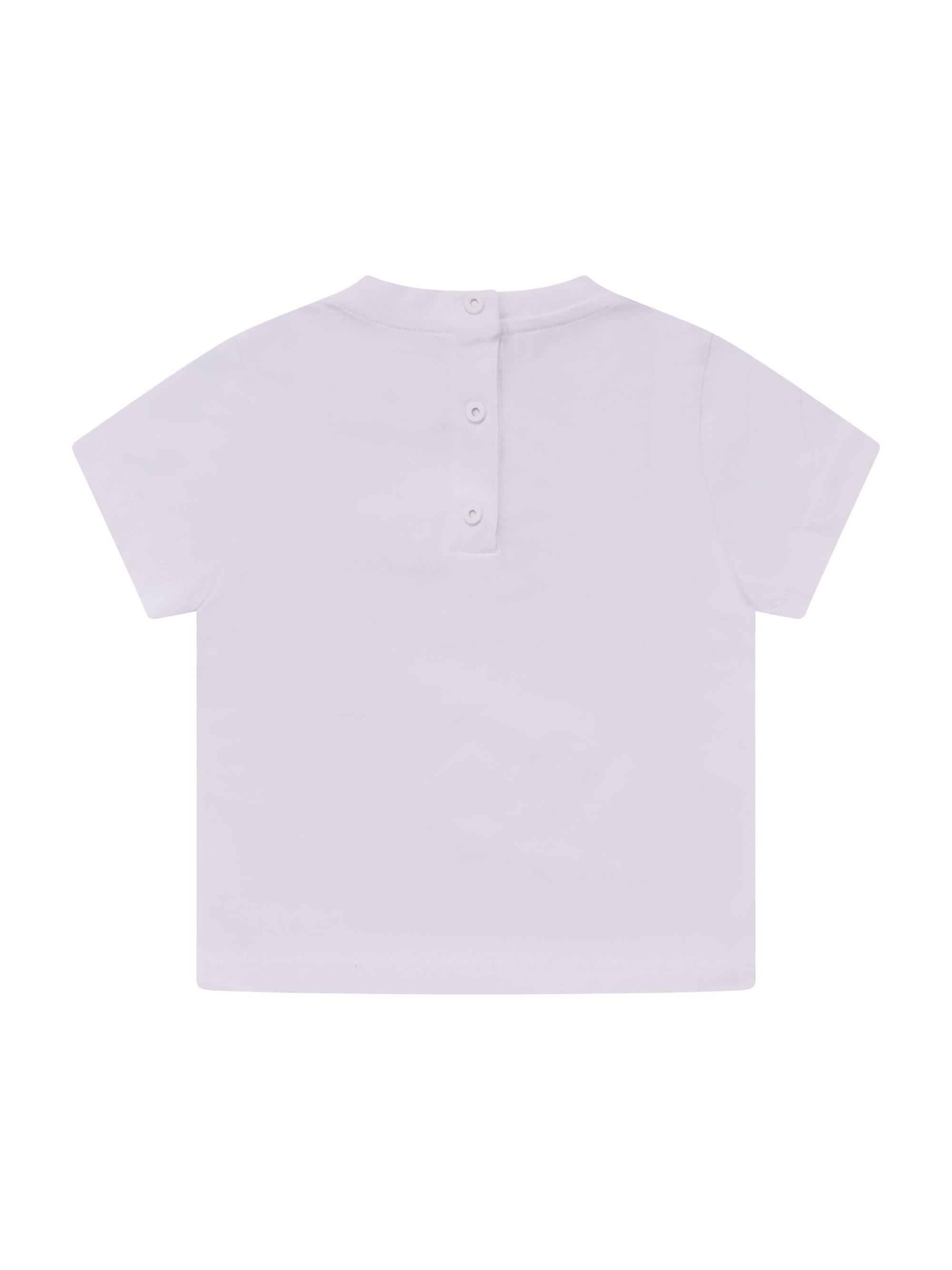 T-shirt per neonato Fendi Kids bianca con logo sul davanti BUI110 7AJ F0TU9 FENDI KIDS