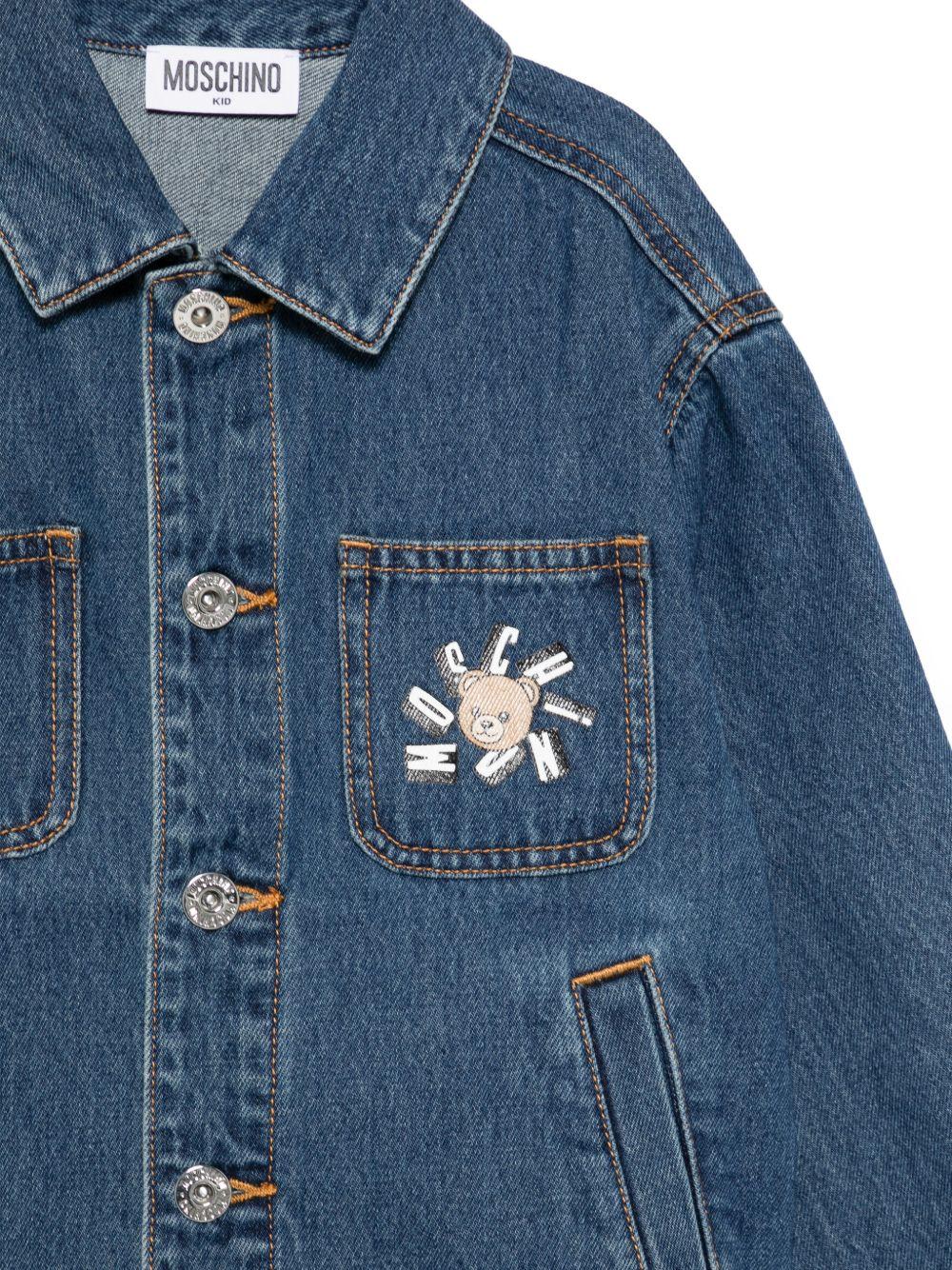 Giubbino per bambini Moschino Kids denim con colletto HUS05LL0E35 41104 MOSCHINO KIDS