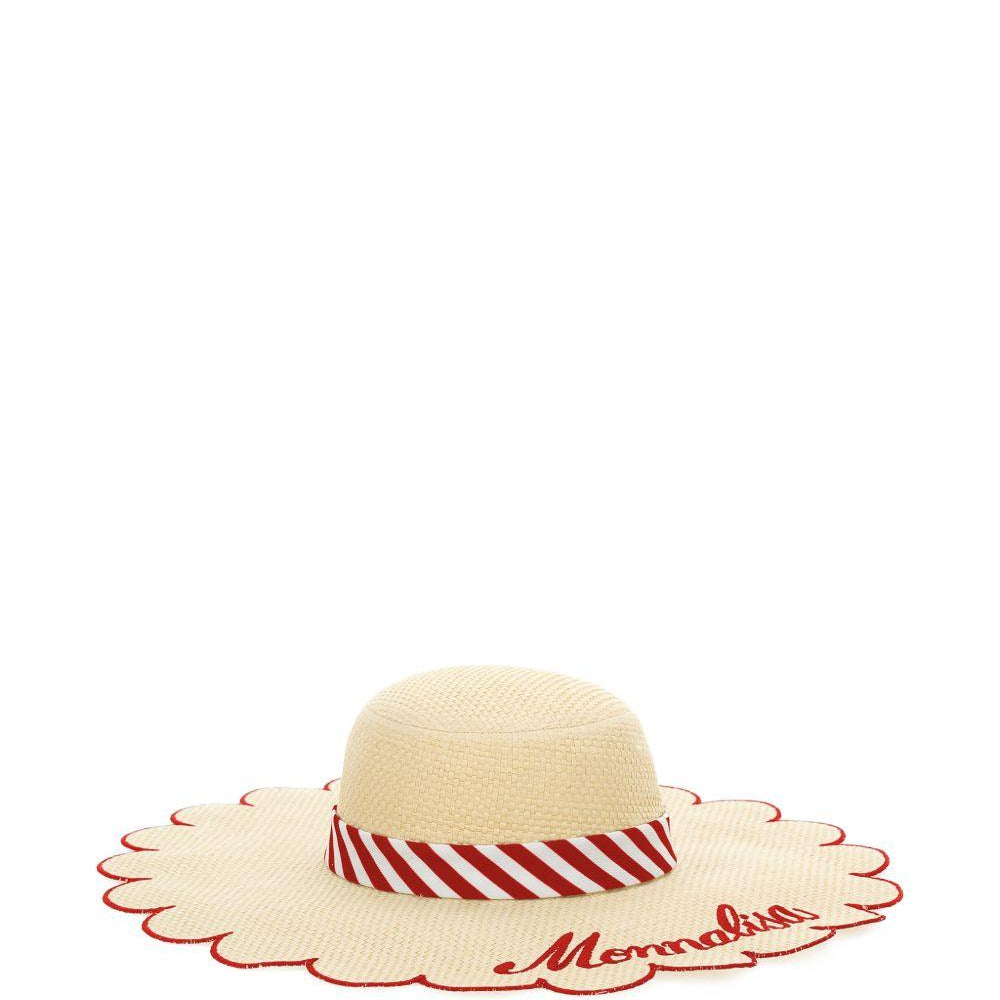 Cappello estivo per bambina Monnalisa beige a righe 19G016 7075 0344 MONNALISA