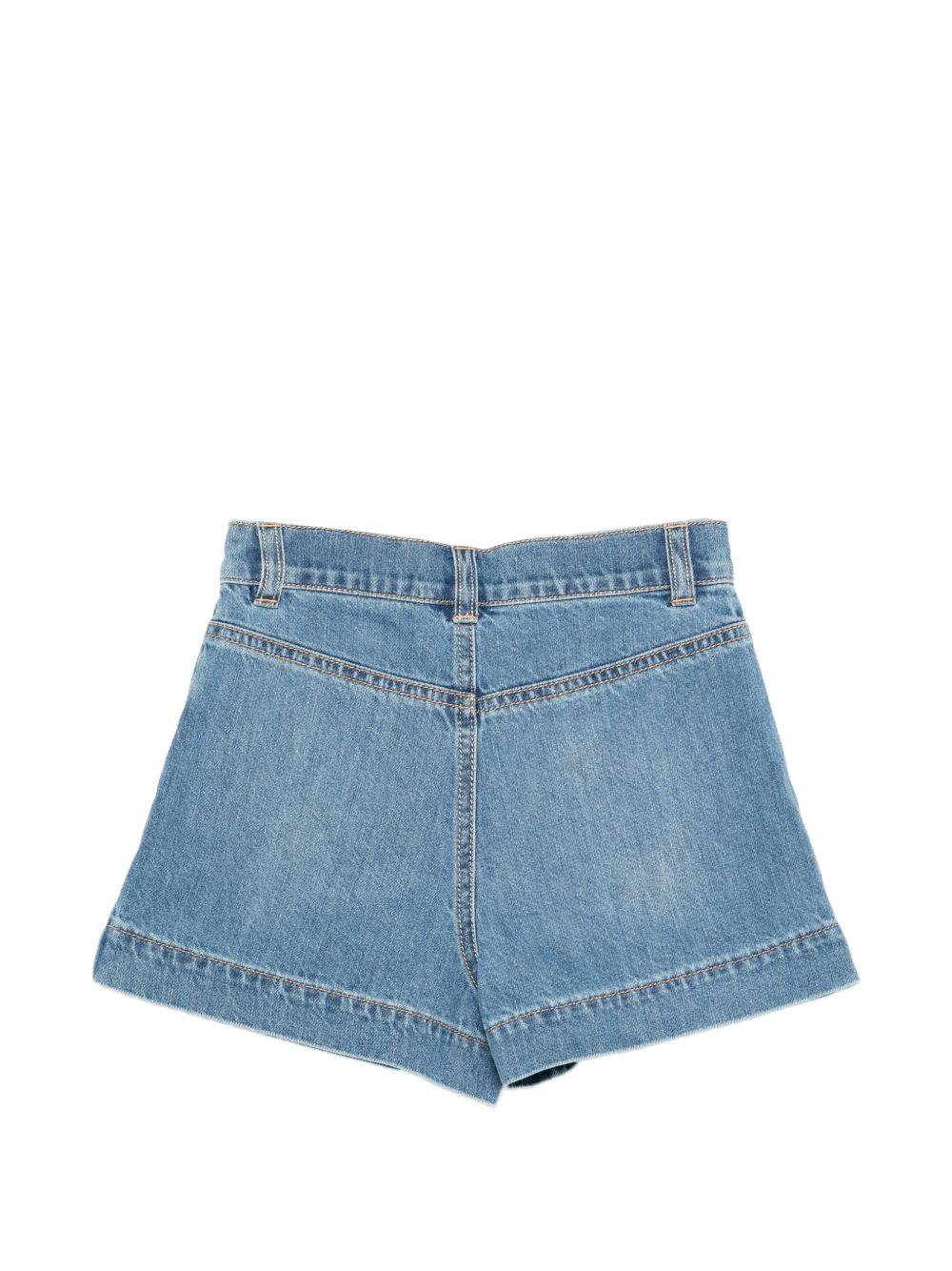 Shorts per bambina Elisabetta Franchi La Mia Bambina in denim con logo EFBE0760DF011 4039 ElISABETTA FRANCHI KIDS