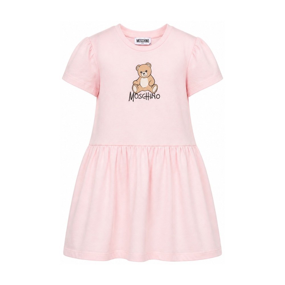 Abito per bambina Moschino Kids rosa con motivo Teddy Bear HDV0IHLAA10 50209 MOSCHINO KIDS