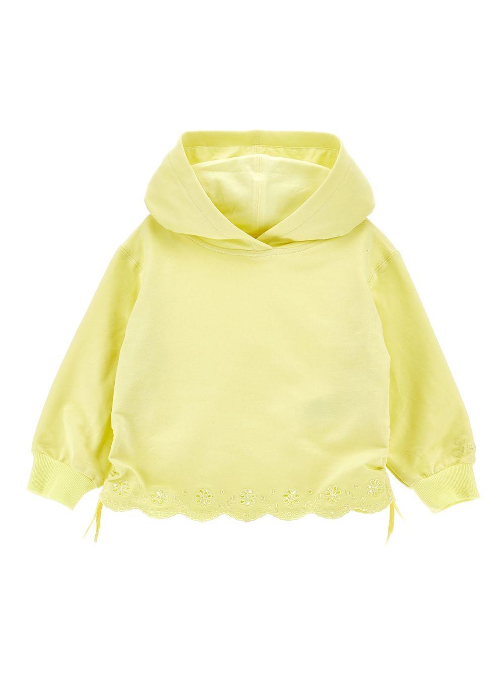 Felpa per bambina Monnalisa giallo con chiusura a coulisse 17G600 7014 0014 MONNALISA KIDS