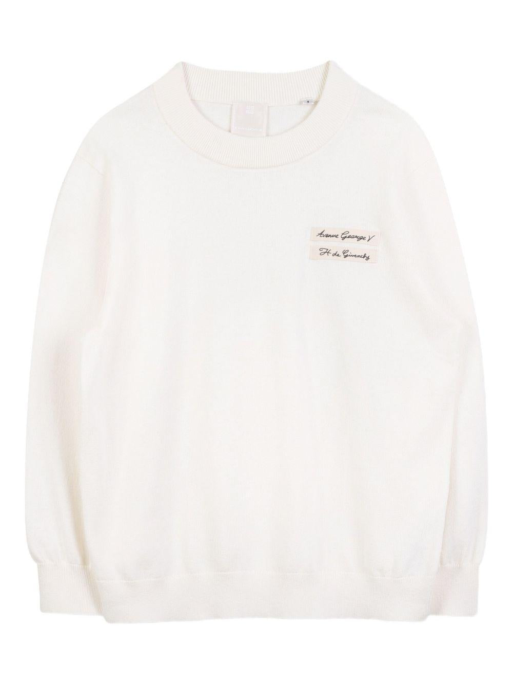 Felpa per bambino Givenchy Kids bianca con logo ricamato H30947 117 GIVENCHY KIDS